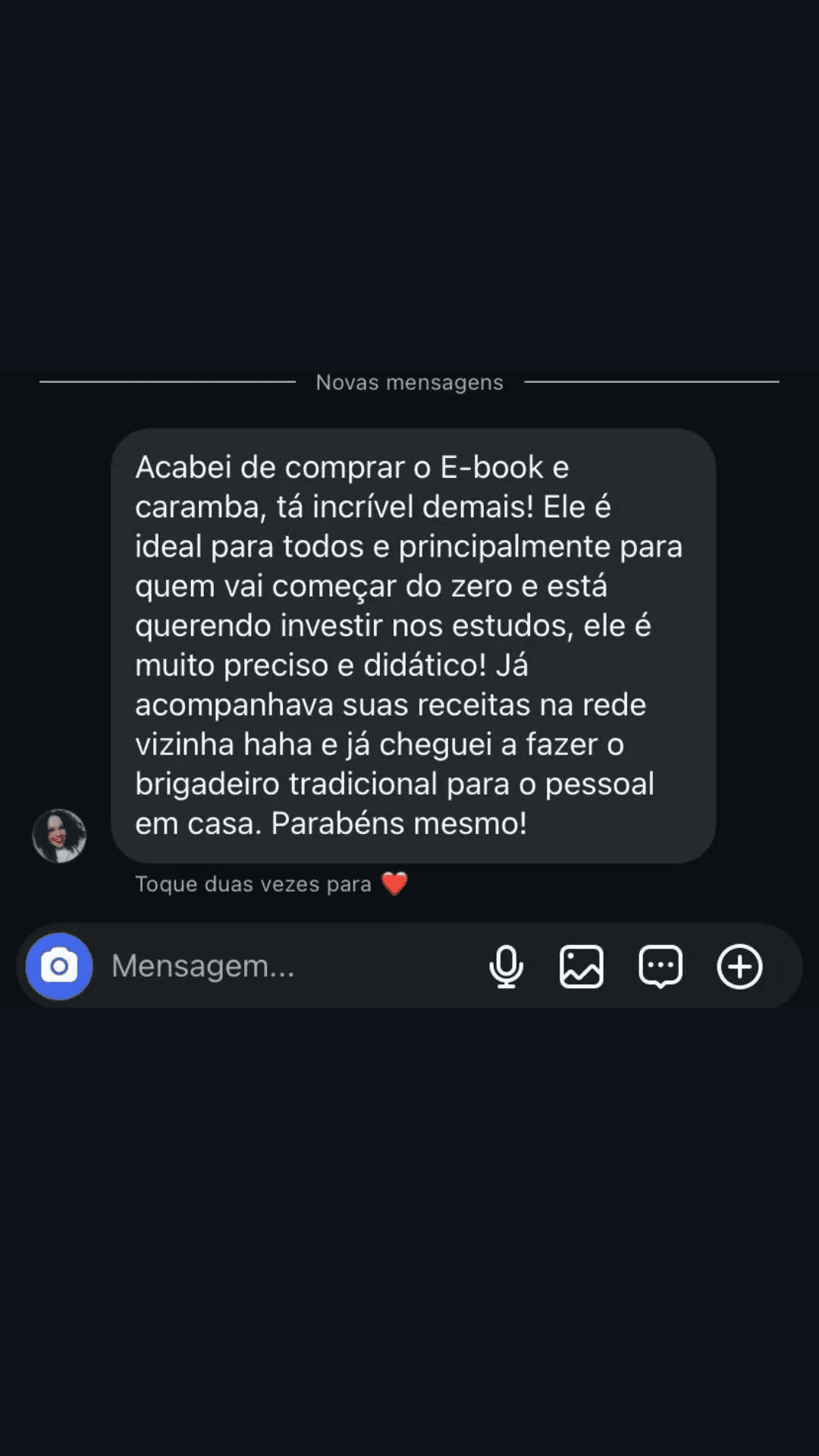 Print real de cliente — Depoimento 4