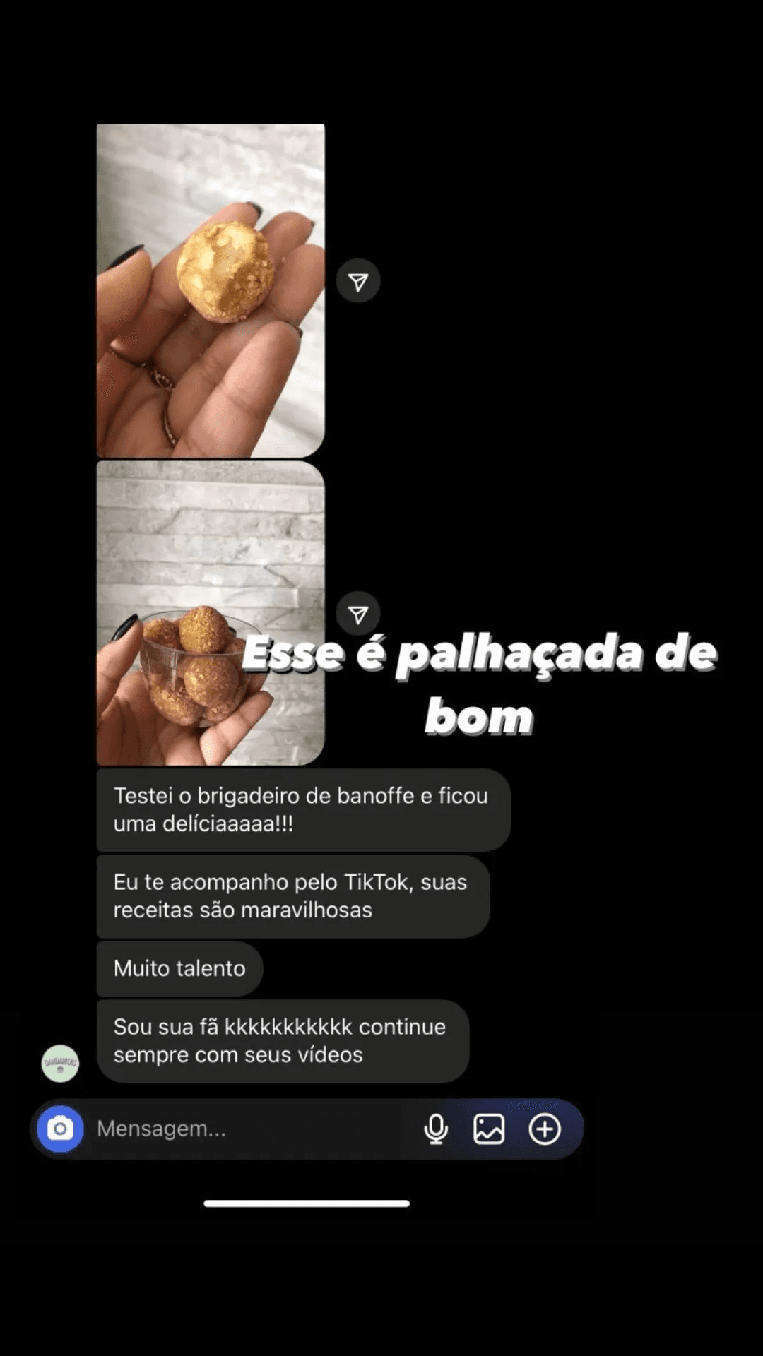 Print real de cliente — Depoimento 5